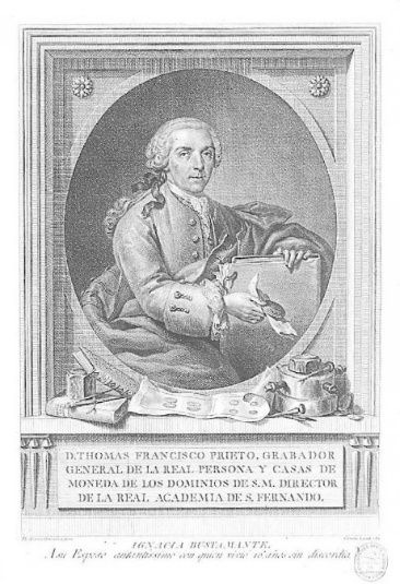 Fig. 3 – Tomás Francisco Prieto. Grabado de Manuel Salvador Carmona, según pintura de Antonio González Ruiz (1784)