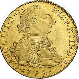 Fig. 13 – Pieza de ocho escudos de oro (1779)