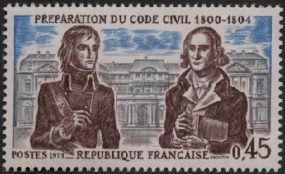 Fig. 1 – Préparation du code civil, Poste francesi, 1973