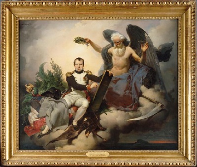 Fig. 6 – Napoléon Ier, couronné par le Temps, écrit le Code Civil, Jean-Baptiste Mauzaisse © RMN-Grand Palais, Musée des châteaux de Malmaison et de Bois-Préau